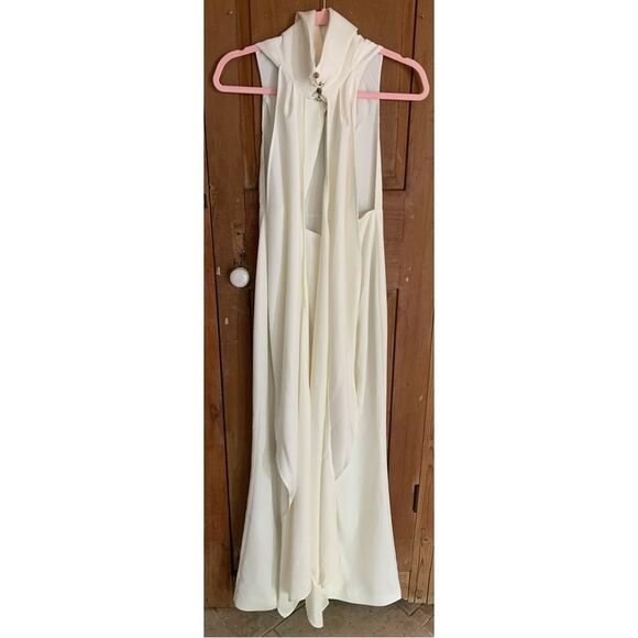 Misha Collection Alexa white high neck sleeveless wide leg jumpsuit NWOT - Picture 5 of 15